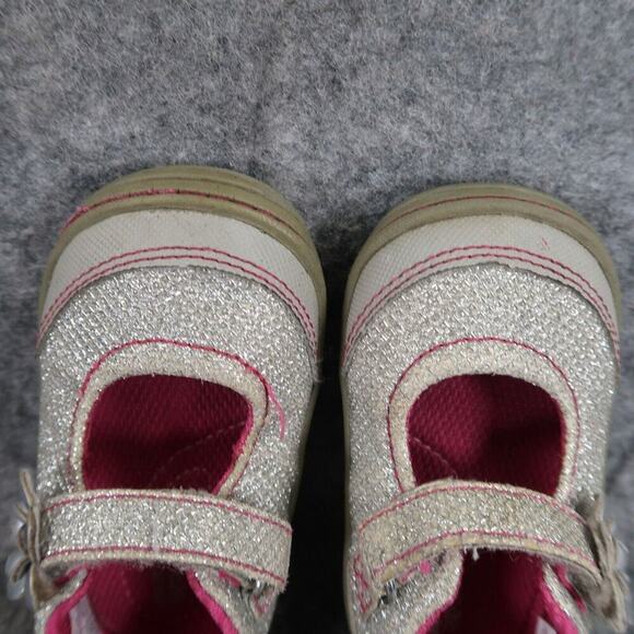 Stride Rite Surprize Shoe Baby 3 Mary Jane Pauline Glitter Adjustable Strap Grey - Picture 8 of 13